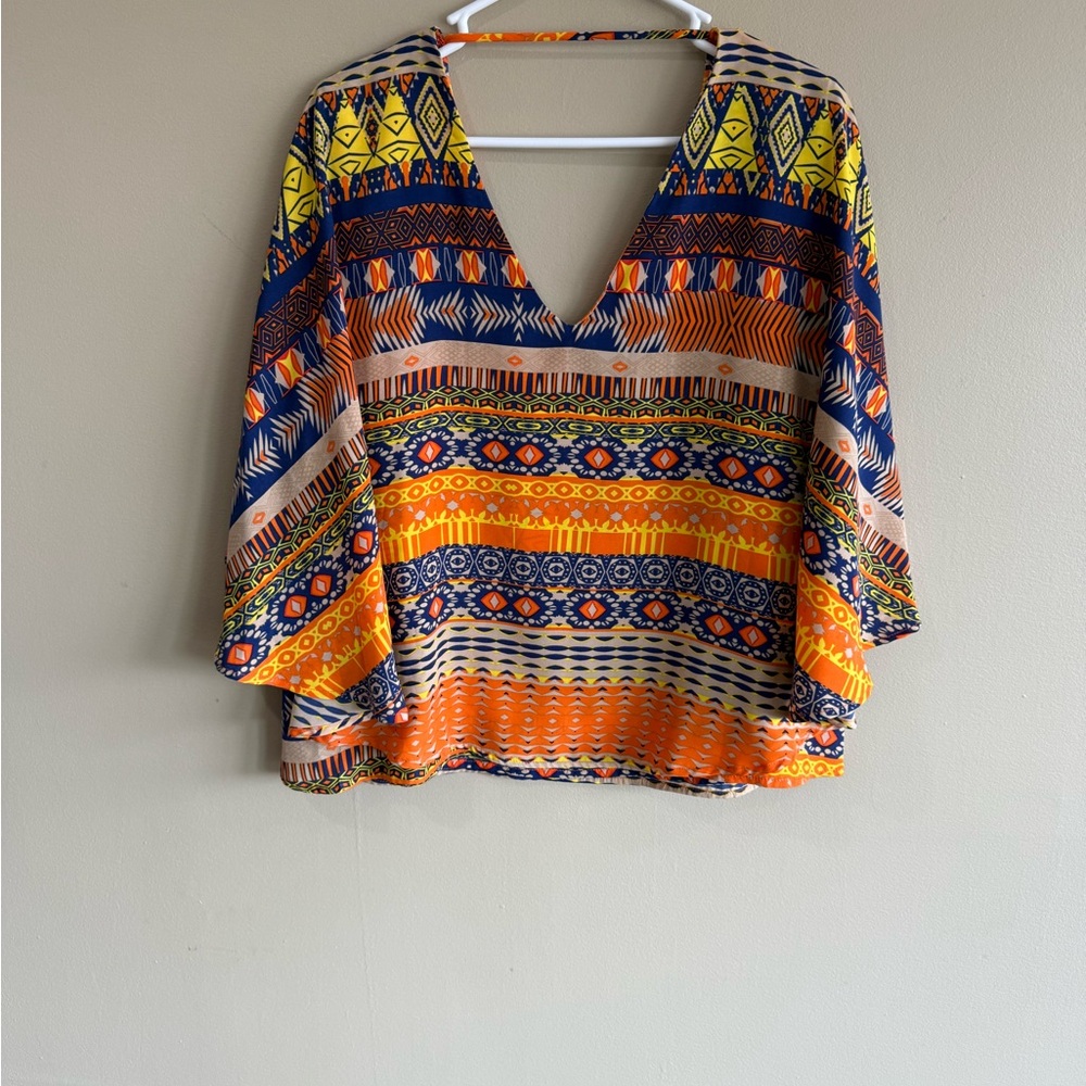 Signature Studio Multicolor Geometric Blouse - Picture 2 of 8